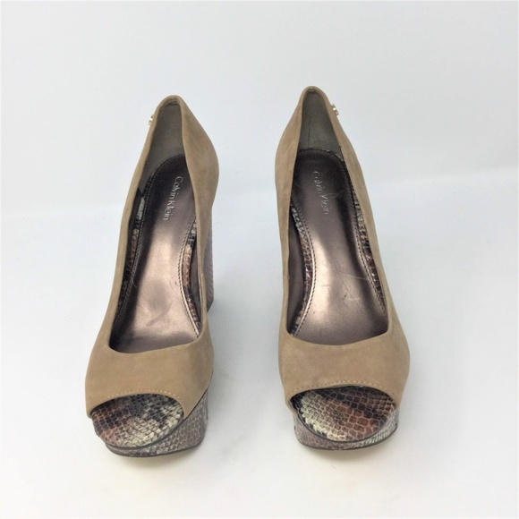 Calvin Klein Wedges Suede Snake Kainen 8.5M - Picture 5 of 8